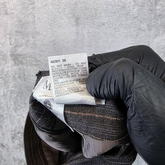 MaxMara Skirt Womens 4 Gray Pinstripe Wool Blend Made In Italy Career Workwear - Picture 10 of 10